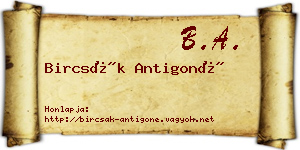 Bircsák Antigoné névjegykártya